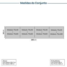 Estante Home 8 Módulos 14 Portas 2 Gavetas 1 Kit Prateleira Frame Cabecasa MadeiraMadeira   - 4