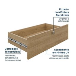Estante para TV até 75 Polegadas  8 Módulos 14 Portas 2 Gavetas Frame Cabecasa MadeiraMadeira - 6