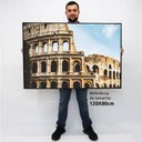 Ver imagem 2 de Quadro Decorativo Caixa Alta com Vidro Cidade Roma Itália - Coliseu TaColado Moldura Preta 120 x 80c