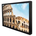 Ver imagem 1 de Quadro Decorativo Caixa Alta com Vidro Cidade Roma Itália - Coliseu TaColado Moldura Preta 120 x 80c
