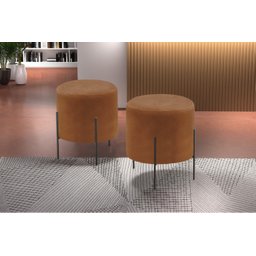 Puff Banqueta Estofado 48x40cm Luxo Odim - 2
