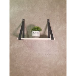 Prateleira Mdf 60x20cm Par de Alças Reforçadas, 2,5cm de Largura:preto/2 Unidades