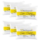 Ver imagem 1 de Kit 6 Travesseiros 50x70cm Antialérgico Lavável Fibra Siliconada Macio Confort - Branco