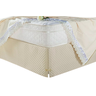 Saia Box Casal Queen Creme Matelassado Serve para Cama Baú - 1