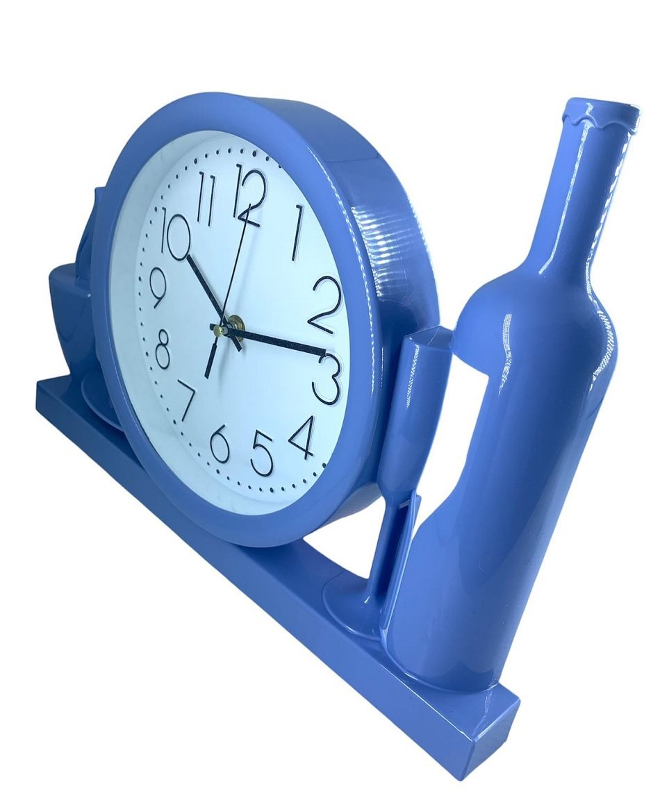 Relógio Parede Cozinha Garrafa Xícara Decorativo Grande Azul Quartz Relógio Decorativo, Relogio Cozi - 6