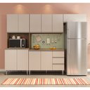 Ver imagem 1 de Cozinha Modulada Milla 4 Peças Amendoa Off White Puxador Aluminio Ii