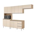 Ver imagem 2 de Cozinha Modulada Milla 4 Peças Amendoa Off White Puxador Aluminio Ii