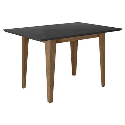 Mesa de Jantar 136cm Kate com Vidro Carvalho Grafite – Poliman