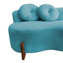 Ver mais imagens de Namoradeira Sofá Feijão Lounge 120cm Orgânica Bouclé Azul Turquesa