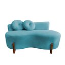Ver imagem 5 de Namoradeira Sofá Feijão Lounge 120cm Orgânica Bouclé Azul Turquesa