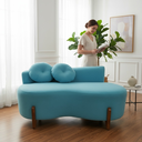Ver imagem 2 de Namoradeira Sofá Feijão Lounge 120cm Orgânica Bouclé Azul Turquesa