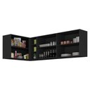 Ver imagem 2 de Kit Armário de Cozinha Aéreo Canto 90cm e Aéreo 120cm Veneza Multimóveis Mp2148 Preto/dourado