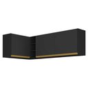 Ver imagem 3 de Kit Armário de Cozinha Aéreo Canto 90cm e Aéreo 120cm Veneza Multimóveis Mp2148 Preto/dourado