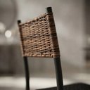 Ver imagem 4 de Kit 6 Cadeiras Atlanta Corino Tempest Preto e Rattan Carvalho Tubo Preto Fosco