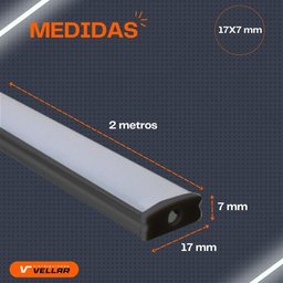 Perfil de Alumínio de Led Sobrepor Slim 17x7mm - 2