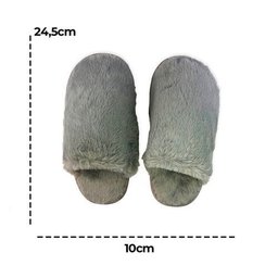 Pantufa Feminina Felpuda Confortavel Tamanho 36 37 Cinza Macia Aconchegante - 2