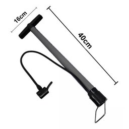Bomba de Ar Manual 40cm Metal Plástico Alavanca Inflador Bicicleta Moto Patinete Carrinho Mão - 2