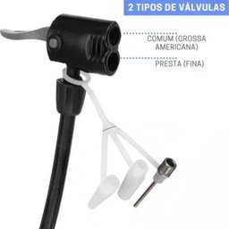 Bomba de Ar Manual 40cm Metal Plástico Alavanca Inflador Bicicleta Moto Patinete Carrinho Mão - 5