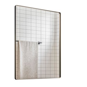 Espelho Estilo Industria Star com Moldura Preta Decorativo