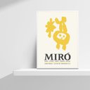 Ver imagem 2 de Quadro Abstrato Amarelo Poster miró 45x34cm:madeira Preta