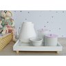 Kit Higiene Porcelana Bebê Meninas Maternidade Bancada Lilas Bebê Térmica - 1
