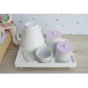 Ver imagem 3 de Kit Higiene Porcelana Bebê Meninas Maternidade Bancada Lilas Bebê Térmica