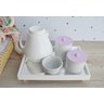 Kit Higiene Porcelana Bebê Meninas Maternidade Bancada Lilas Bebê Térmica - 3