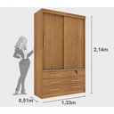 Ver imagem 3 de Guarda Roupa 2 Portas 6 Gavetas Chicago Cinamomo