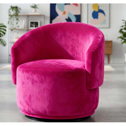 Poltrona Decorativa Giratória Sala de Estar Recepção Jasmine Suede