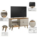 Ver imagem 4 de Rack TV com Nicho Off White Nature Amadeirado 120cm Rubi Moderno