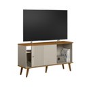 Ver imagem 1 de Rack TV com Nicho Off White Nature Amadeirado 120cm Rubi Moderno