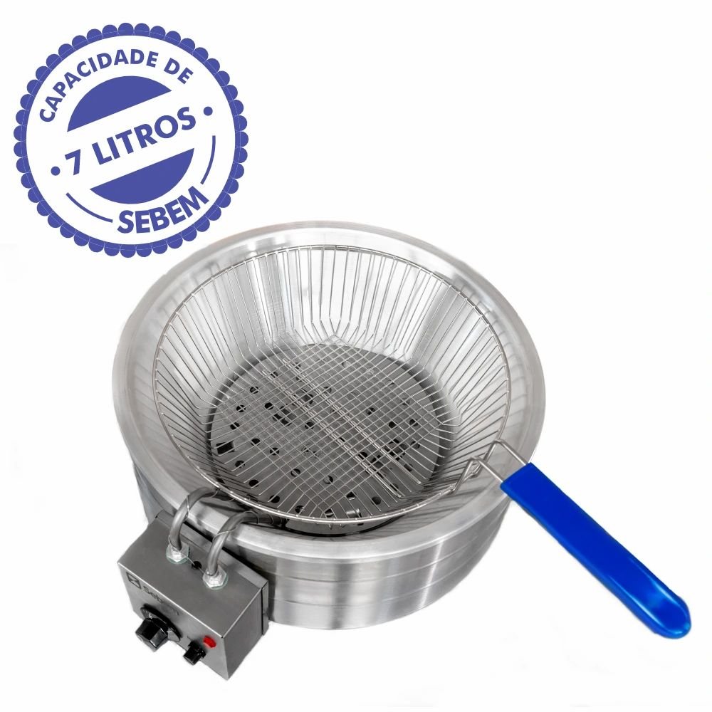 Tacho Fritadeira para Fritura de Pastel Elétrico Redondo Profissional 7 Litros 110v - 3