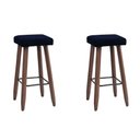 Ver imagem 1 de Kit 2 Banquetas Altas Quadradas Pés Madeira Modelo Paris:azul