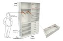 Ver imagem 2 de Armário Arara Gaveta Verônica M14 100% Mdf ( Sapato Roupa) Vetorial Móveis Veronica M14 Branco com M