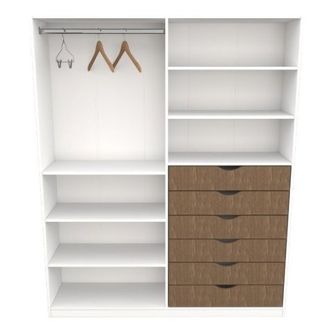 Armário Arara Gaveta Verônica M14 100% Mdf ( Sapato Roupa) Vetorial Móveis Veronica M14 Branco com M