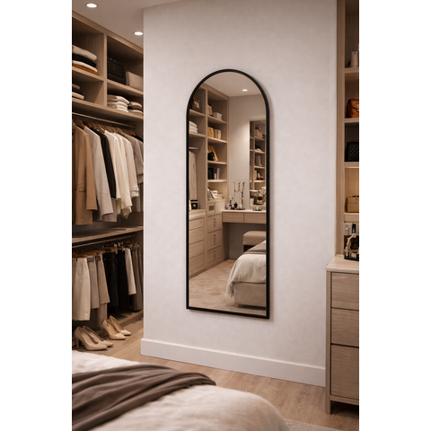 Espelho Decorativo com Couro 100x35cm Sofisticada para Ambientes Refinados