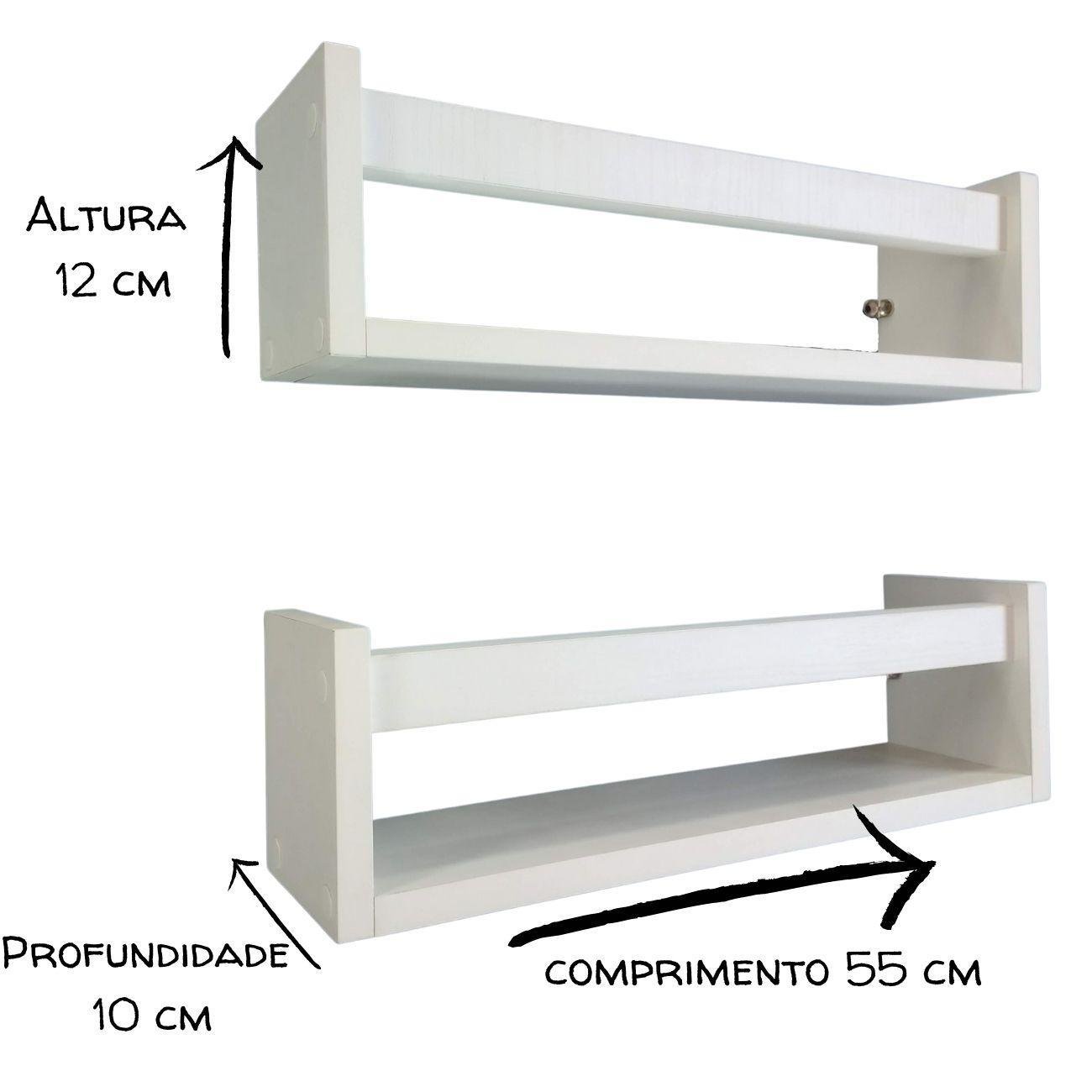 Kit 3 Prateleiras para Livros e Revista Estante Criança 55cm - 5