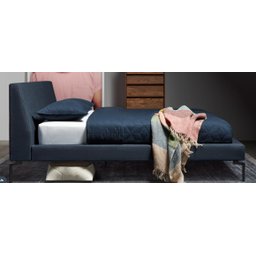 Cama de Casal Ariel Estofado Boucle Off White Base Aço Carbono Preto- Casa Maju - 5