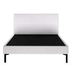 Cama de Casal Ariel Estofado Boucle Off White Base Aço Carbono Preto- Casa Maju - 2