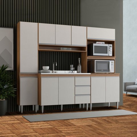 Armário Torre Quente Cozinha Modulada Serena Mdp 0453:branco