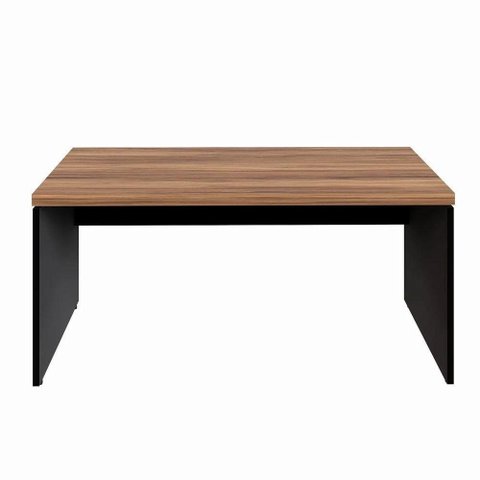 Mesa para Escritório Retangular Savoia Moderno sem Gavetas 120cm Nogal-Preto