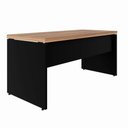 Ver imagem 2 de Mesa para Escritório Retangular Savoia Moderno sem Gavetas 120cm Nogal-Preto