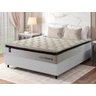 Conjunto Cama Box Casal c/ Molas Ensacadas New York Branco 138x188x73 - 2