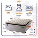 Ver imagem 3 de Conjunto Cama Box Casal c/ Molas Ensacadas New York Branco 138x188x73