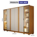 Ver imagem 7 de Guarda Roupa Casal Prime 6 Portas com Led Off White com Cômoda Diamante 4 Gavetas 1 Porta Cinamomo –