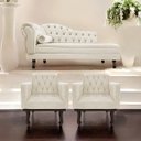 Ver imagem 2 de Kit Diva Recamier Diana 185cm Lado Direito e 02 Poltronas Classic Suede Bege - ADJ Decor