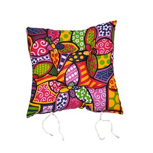 Kit 4 Almofadas Assentos 40 Cm X 40 Cm Estampado:romero Brito