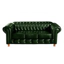 Ver imagem 2 de Conjunto de Sofá 3 Lugares e 1 Poltrona Chesterfield Luís Xv Verde