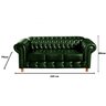 Conjunto de Sofá 3 Lugares e 1 Poltrona Chesterfield Luís Xv - 3