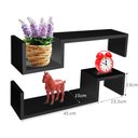 Ver imagem 5 de Conjunto 2 Prateleiras de Parede MDP 15x58,5x15 - Preto